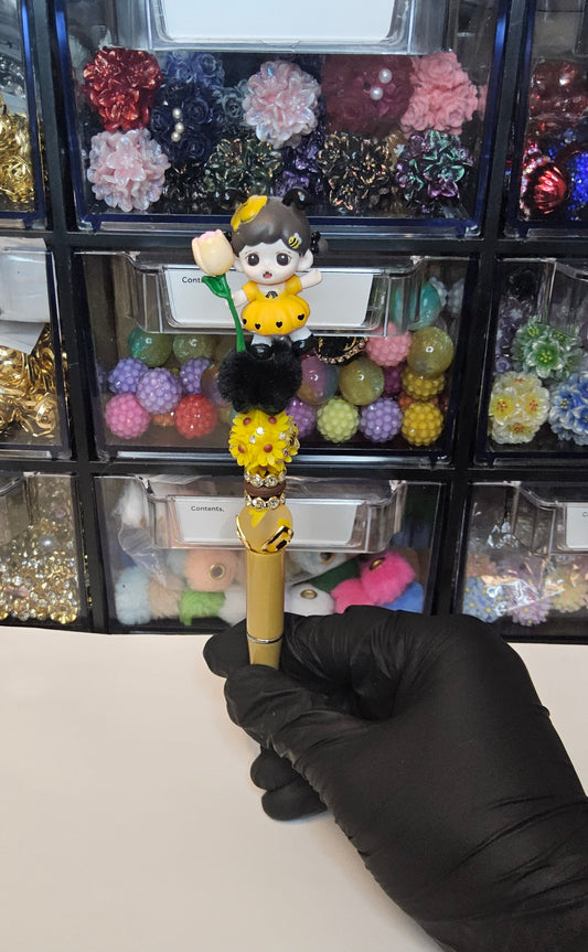 Yellow Zora bee Premade pen