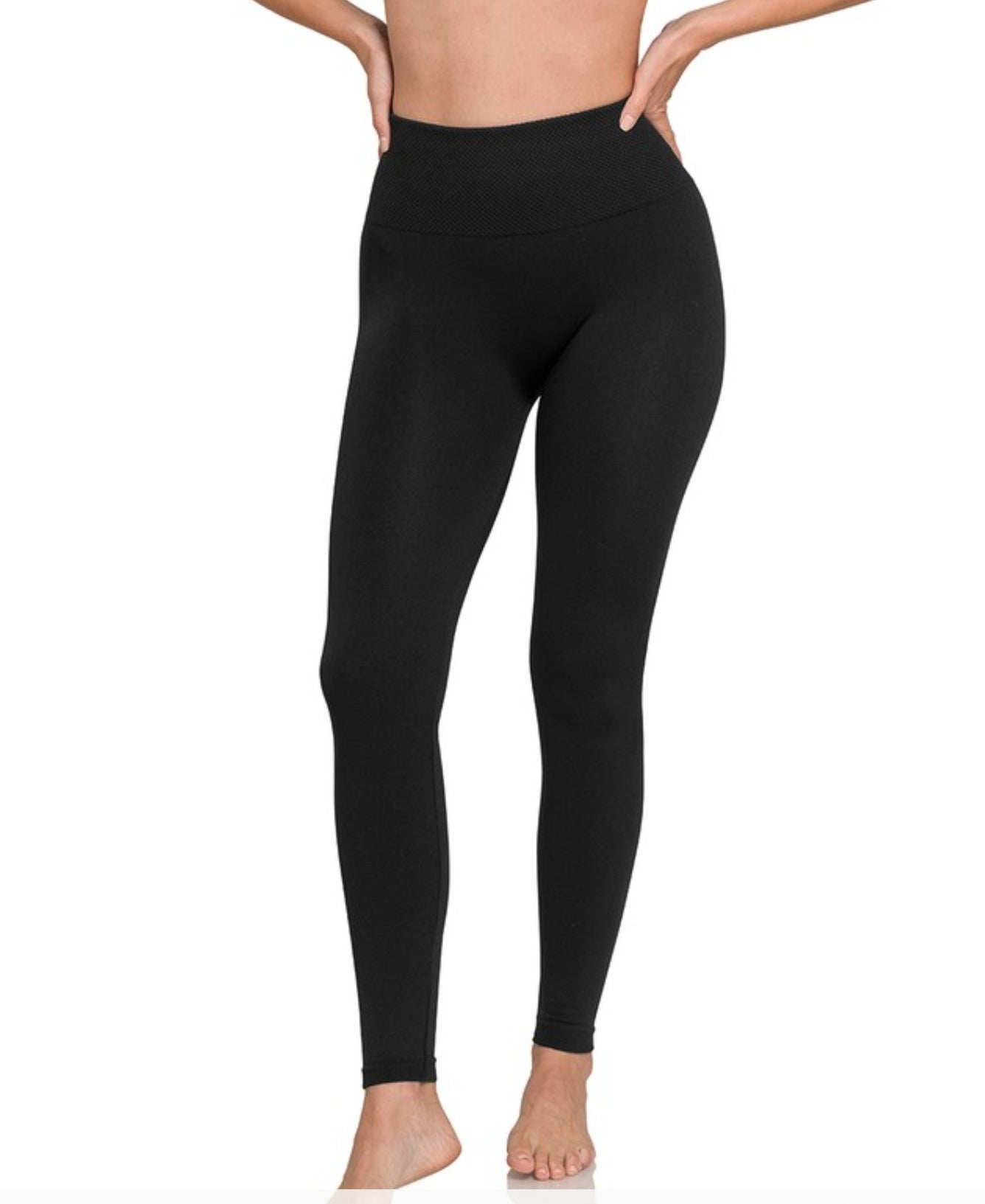 Black Fleece Lined High Waist Tights