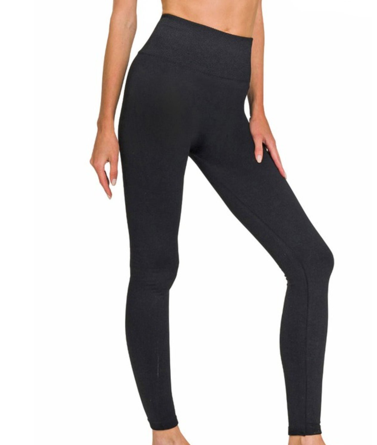 Black Fleece Lined High Waist Tights