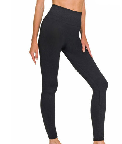Black Fleece Lined High Waist Tights