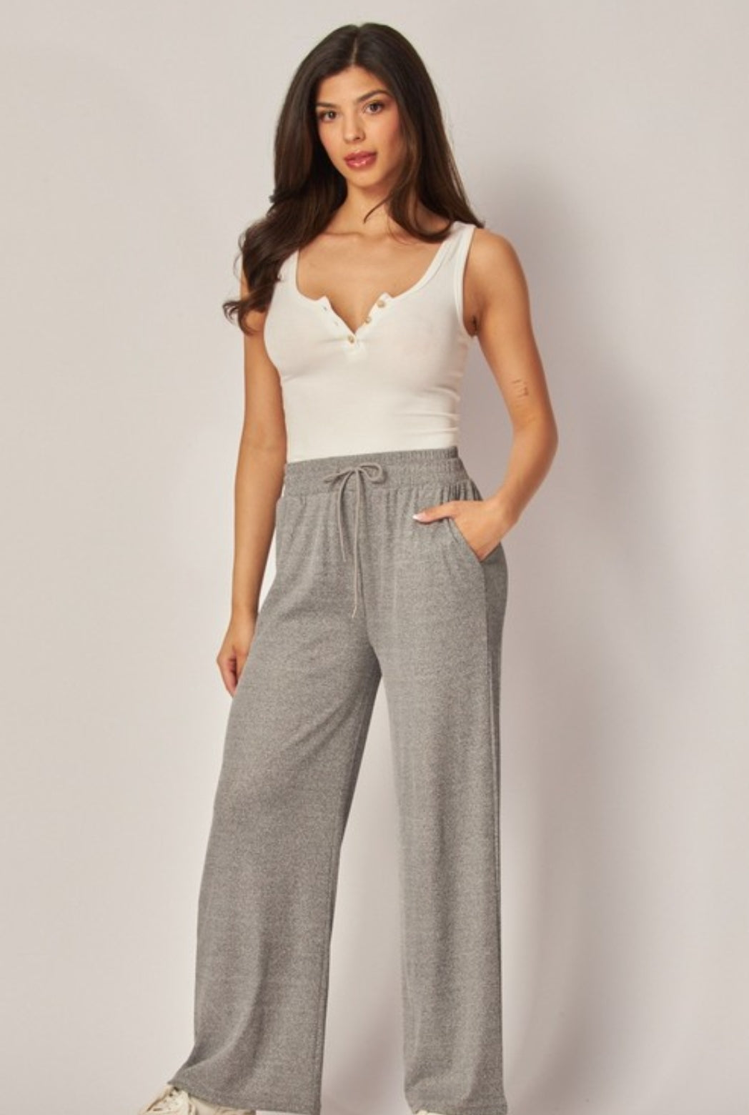 Ribbed Drawstring  Wide Leg Lounge Pants(multiple colors)