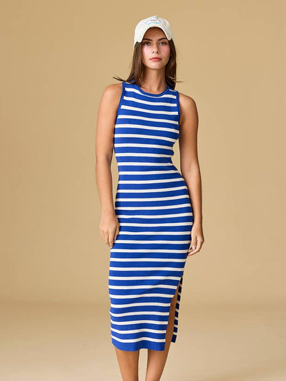 Midi Sleeveless Stripped Dress