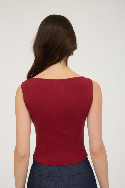 Assymetrical Snap Button-Detail Women's Top