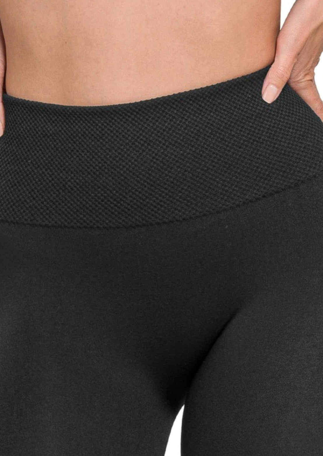 Black Fleece Lined High Waist Tights