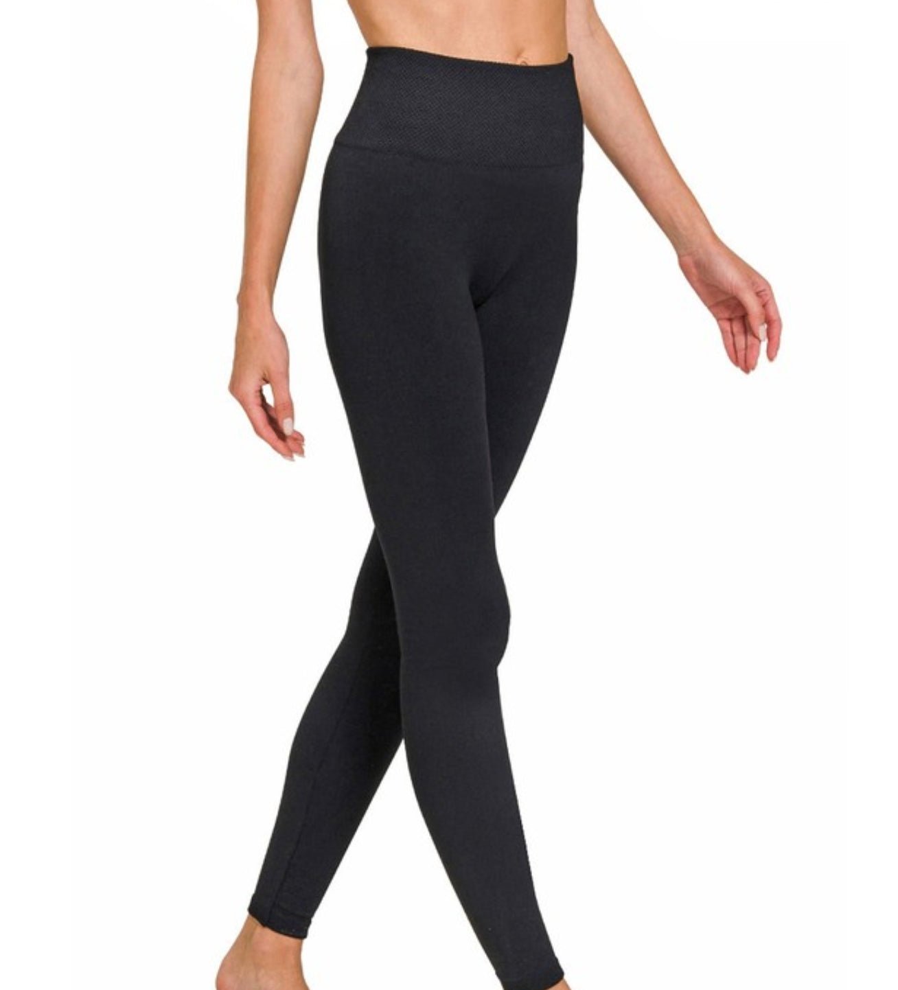 Black Fleece Lined High Waist Tights