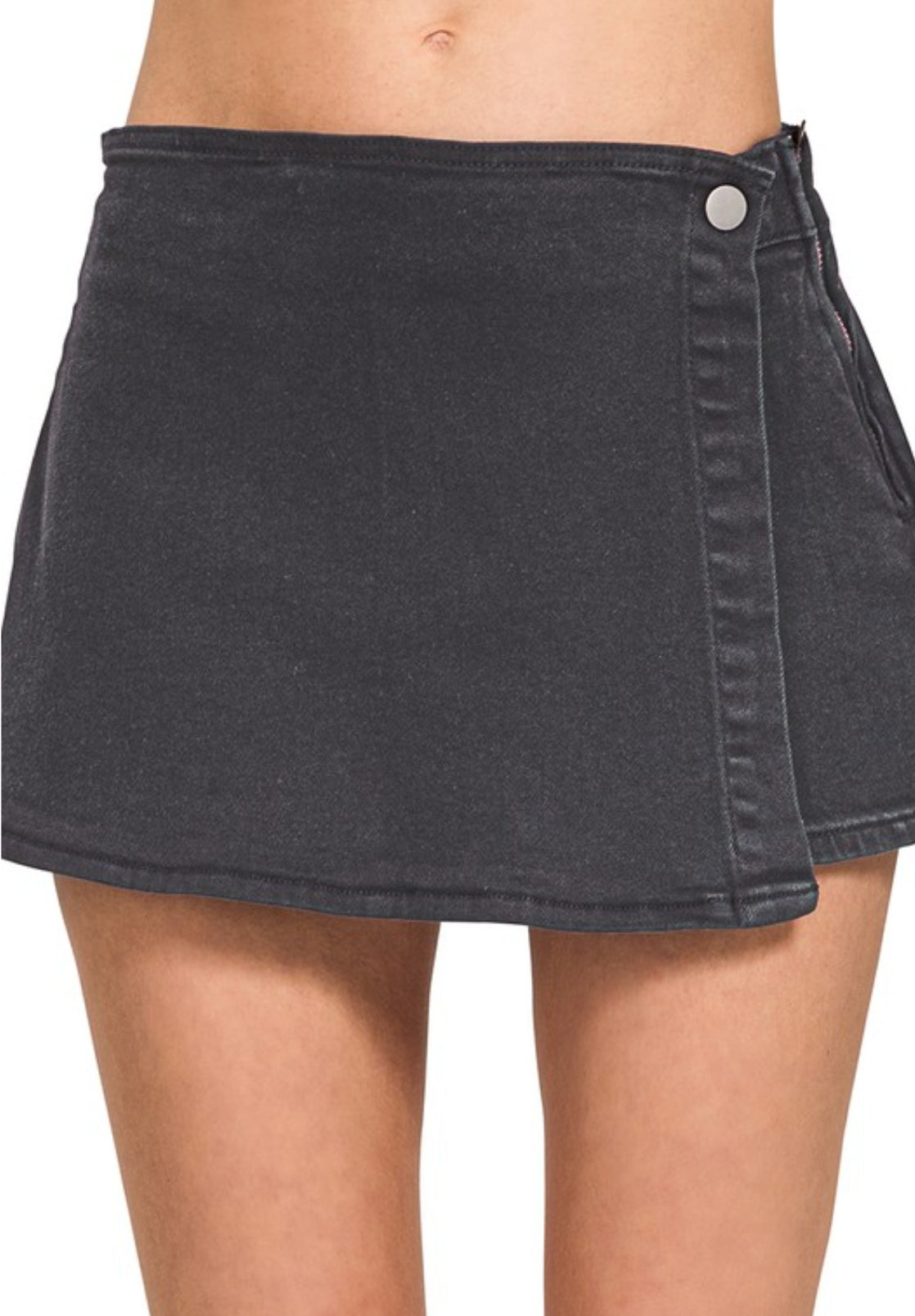Washed Denim Skort