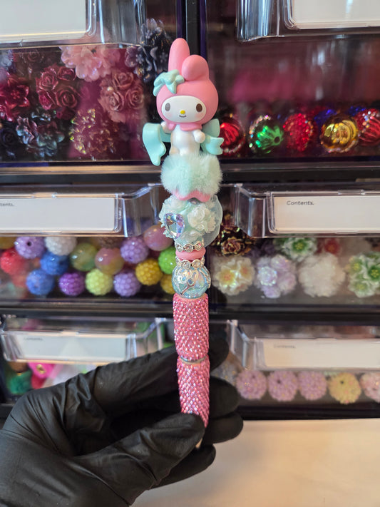 Pre-made Handmade Pen Teal bow