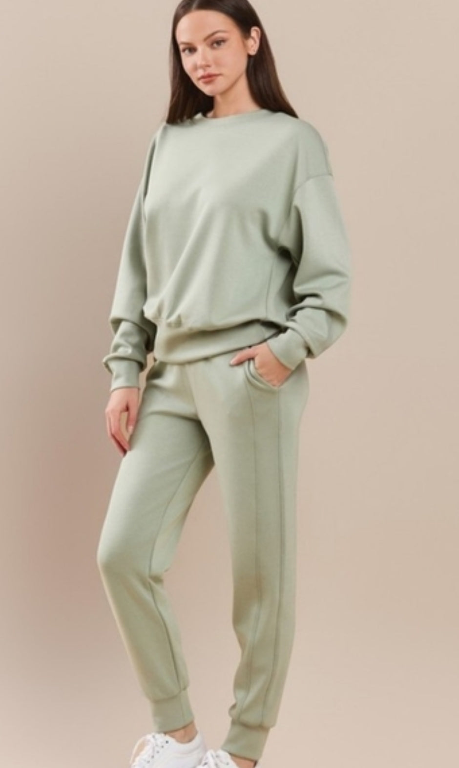 Causal Scuba Jogger Set Sage