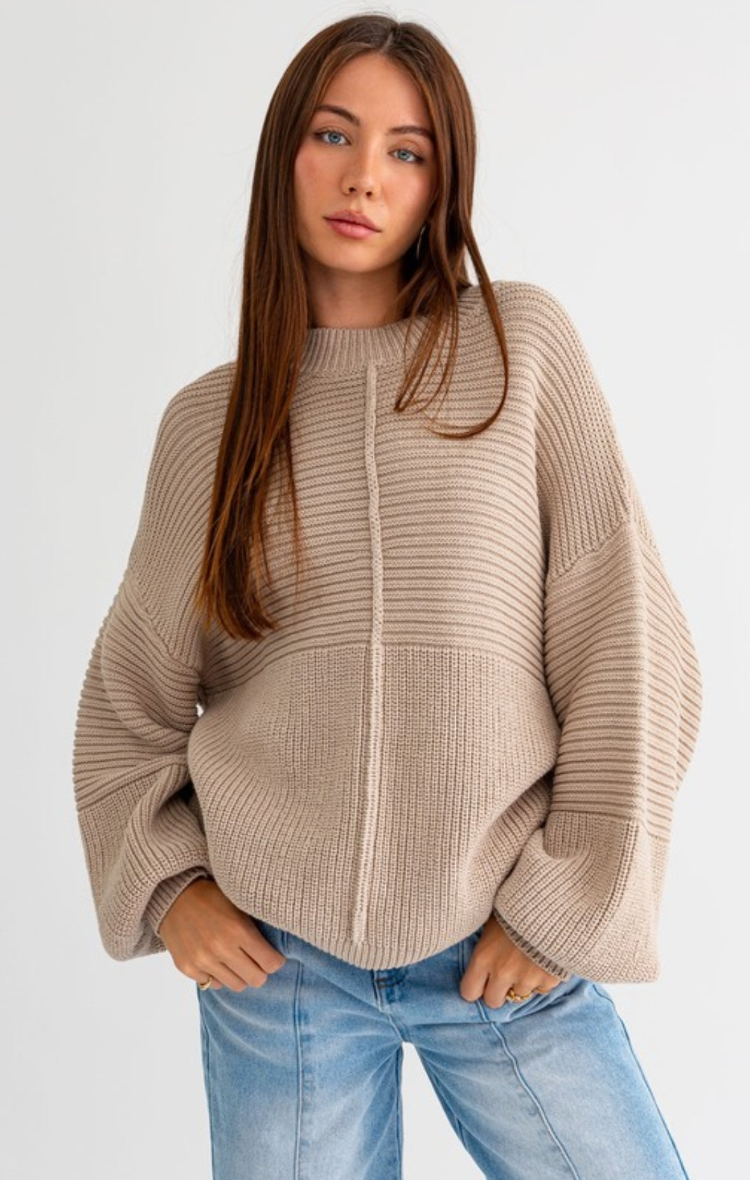 Ribbed Knit Long Sleeve Sweater